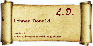 Lohner Donald névjegykártya